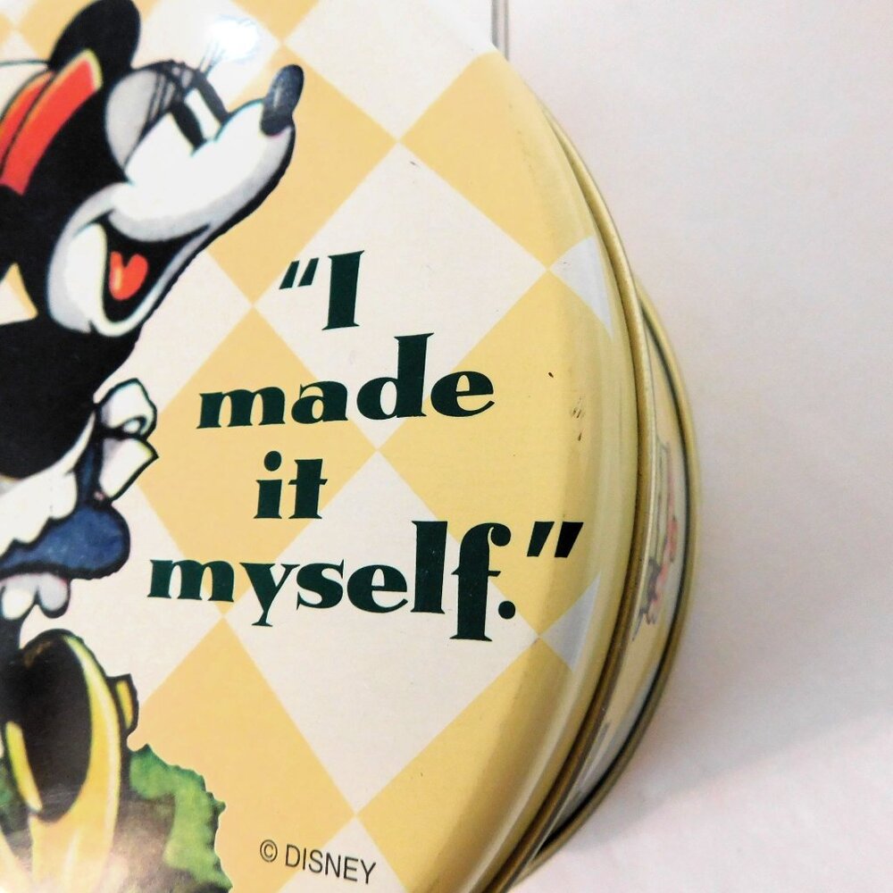 Disney Minnie Mouse Collectible Tin Mini Lunch Box Vintage 1998 Round Yellow 6x6 - Picture 9 of 12